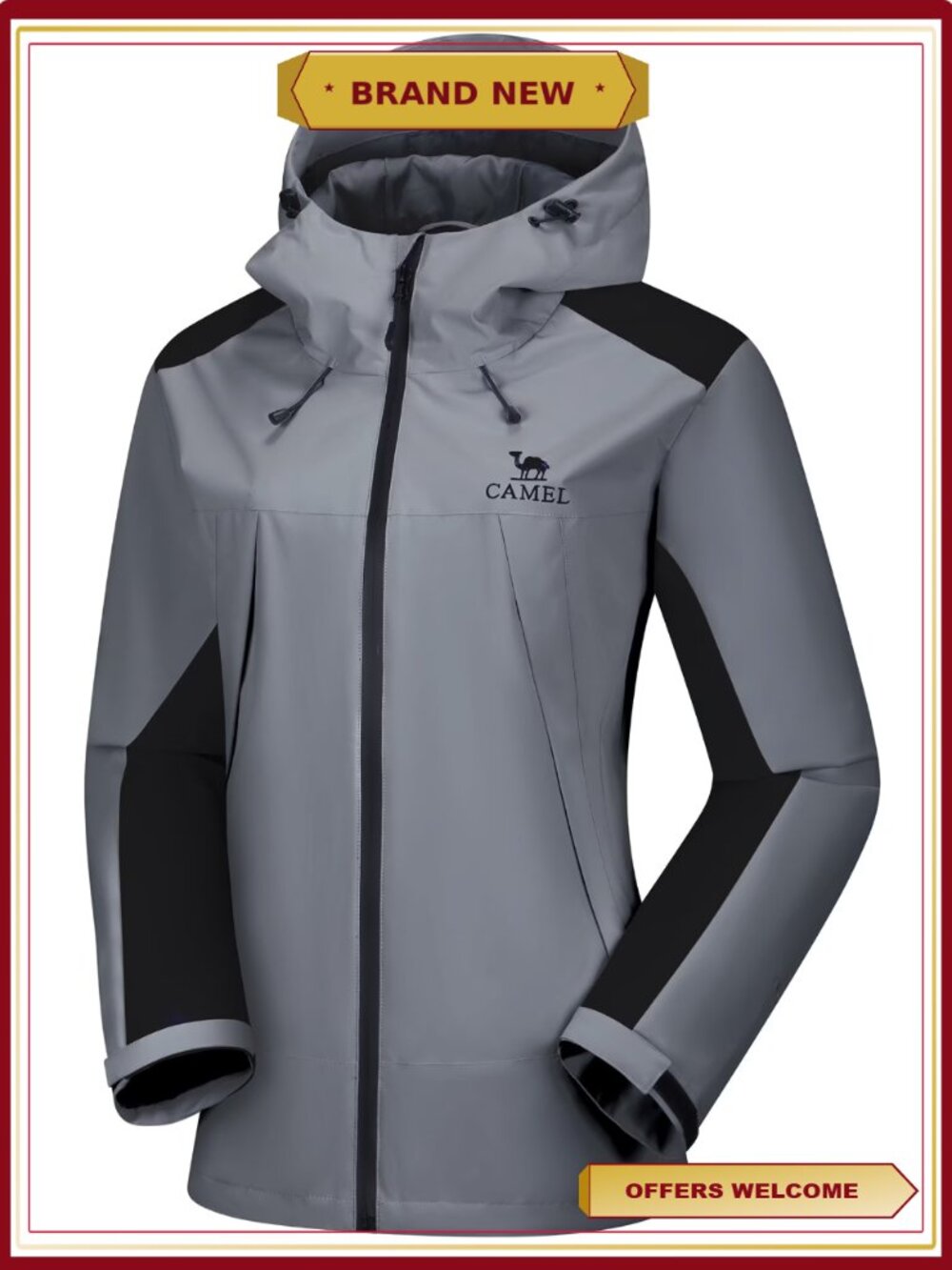 Women's Waterproof Rain Jacket Hooded Windbreaker Lightweight Packable